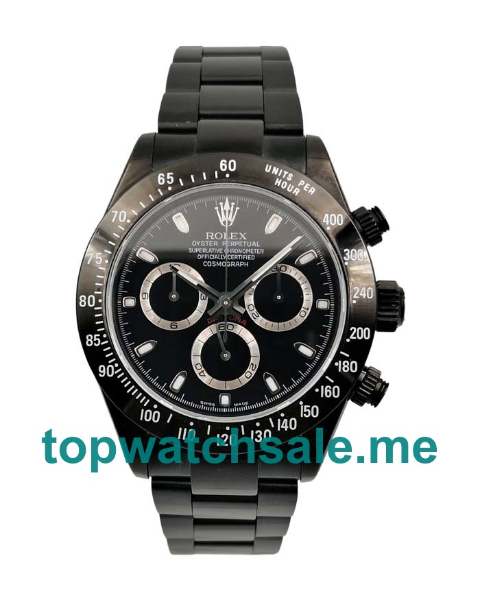 UK Rolex Daytona 116520 Replica Watches With Black Dials For Men + Topreplicawatches.me