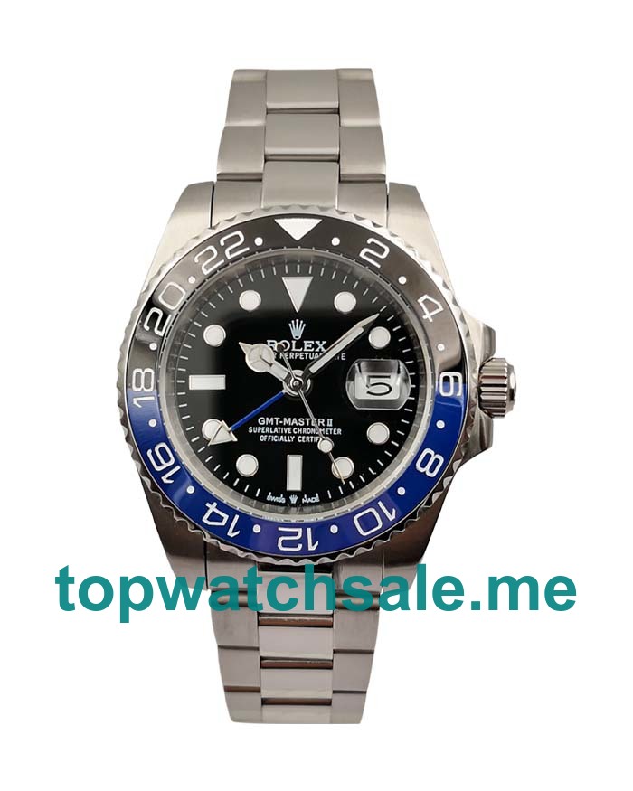 UK Rolex GMT-Master II 116710 Replica Watches With Black Dials For Men + Topreplicawatches.me