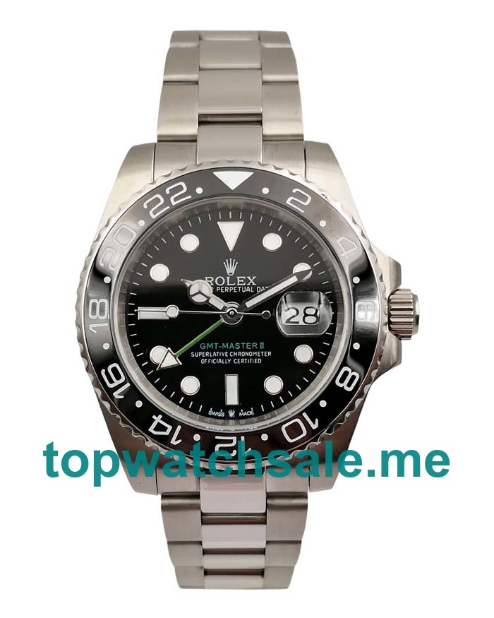 UK Rolex GMT-Master II 116710 LN Replica Watches With Black Dials For Men + Topreplicawatches.me