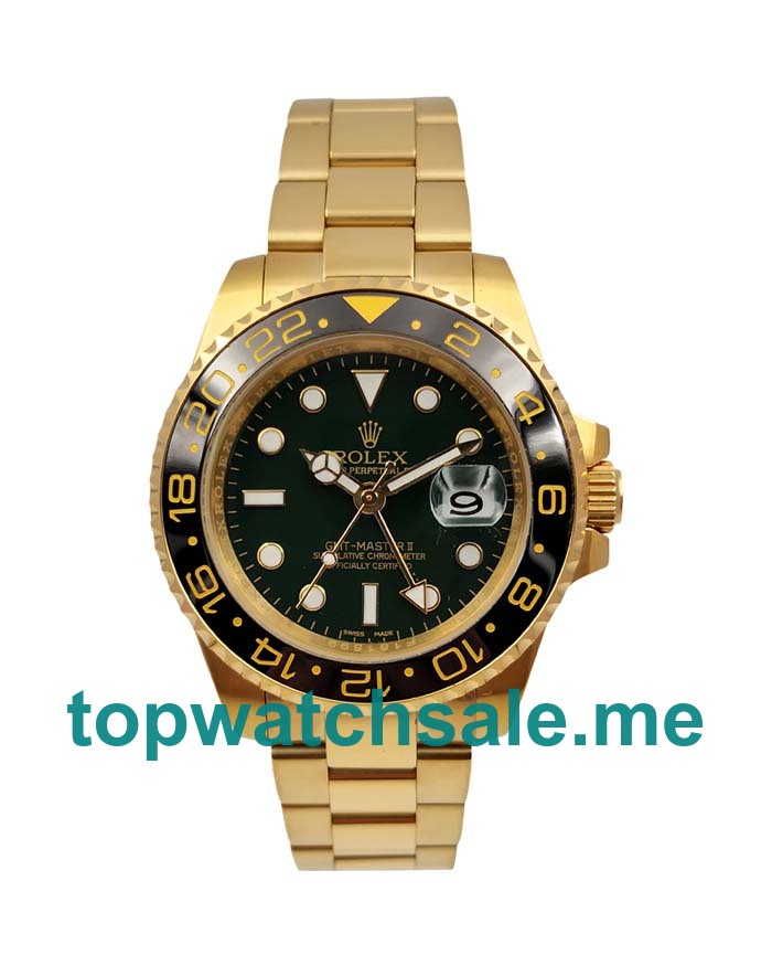 UK Rolex GMT-Master II 116718 Replica Watches With Green Dials For Men + Topreplicawatches.me