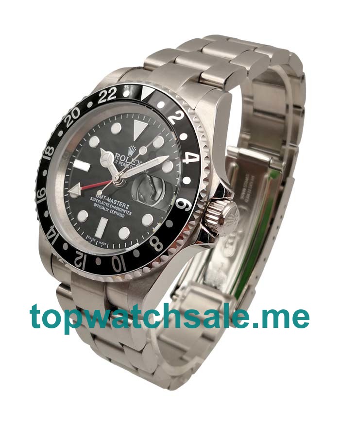 UK Rolex GMT-Master II 16710 LN Replica Watches With Black Dials For Men + Topreplicawatches.me