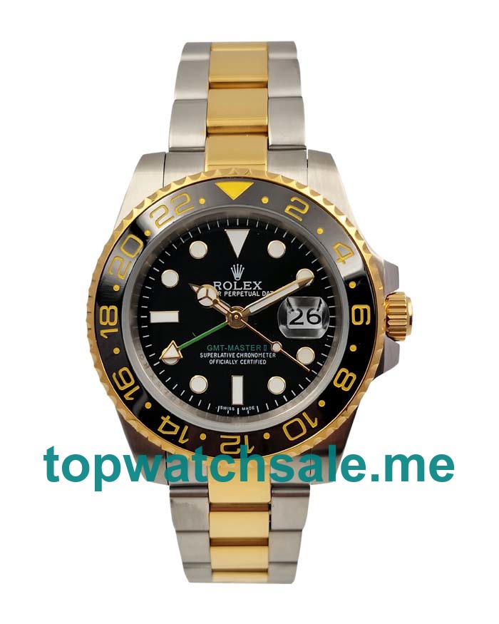 UK Rolex GMT-Master II 116713 LN Replica Watches With Black Dials For Men + Topreplicawatches.me