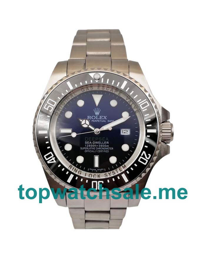 UK Rolex Sea-Dweller Deepsea 116660 Replica Watches With Black & Blue Dials For Men + Topreplicawatches.me