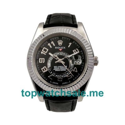 UK Rolex Sky-Dweller 326139 Replica Watches With Black Dials For Men + Topreplicawatches.me