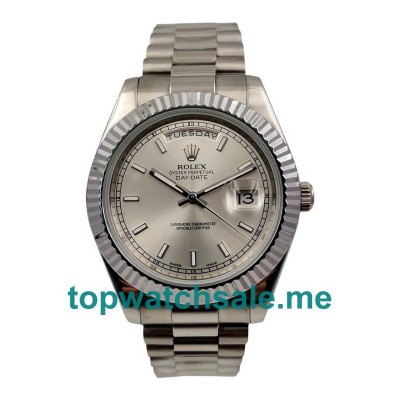 UK Rolex Day-Date II 218239 Replica Watches With Silver Dials For Men + Topreplicawatches.me