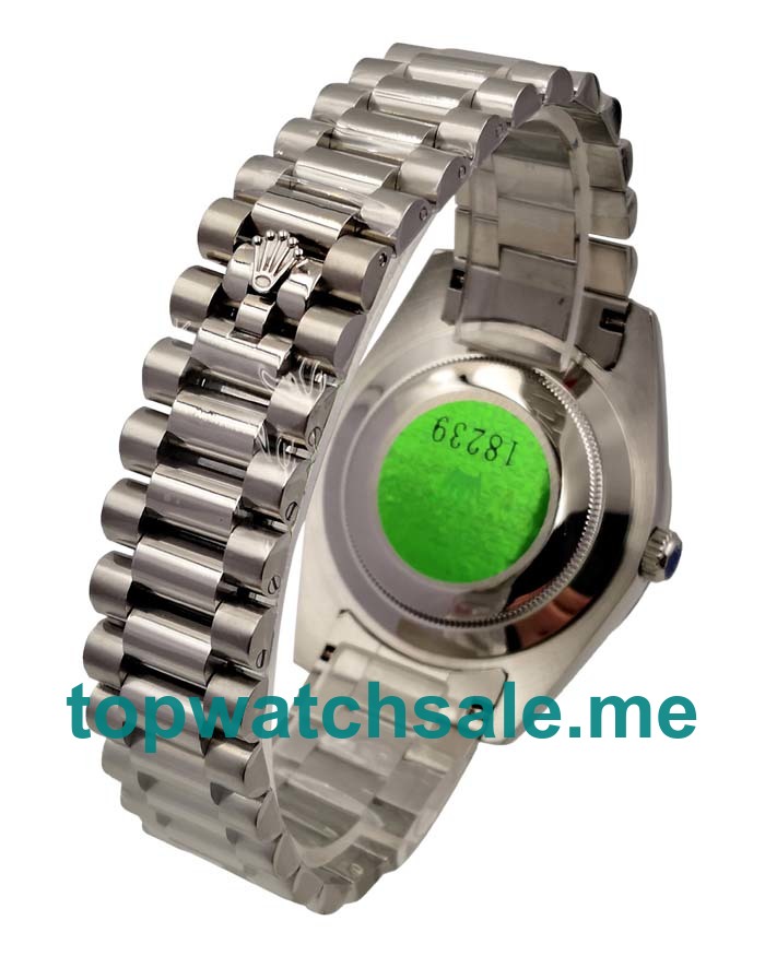 UK Rolex Day-Date II 218239 Replica Watches With Silver Dials For Men + Topreplicawatches.me