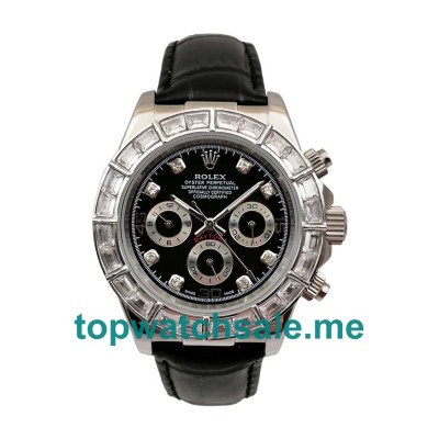 UK Rolex Daytona 116589BR Replica Watches With Black Dials For Men + Topreplicawatches.me