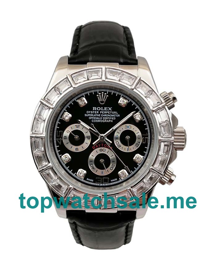 UK Rolex Daytona 116589BR Replica Watches With Black Dials For Men + Topreplicawatches.me
