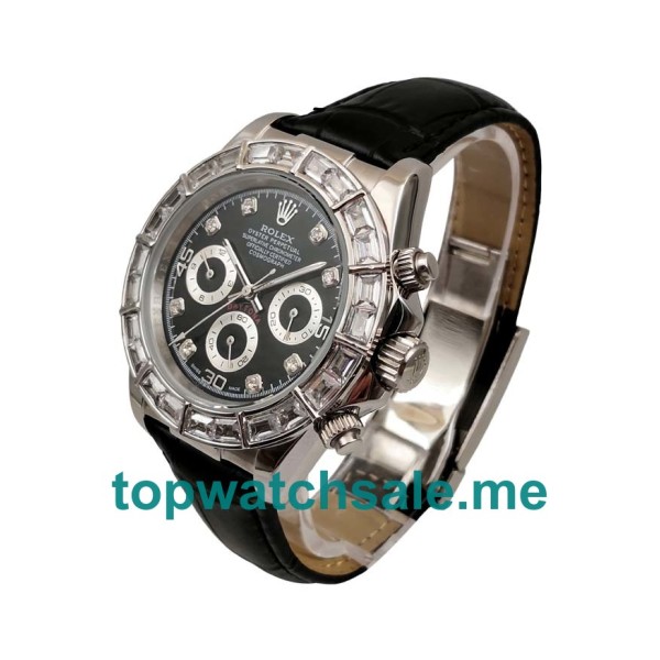 UK Rolex Daytona 116589BR Replica Watches With Black Dials For Men + Topreplicawatches.me