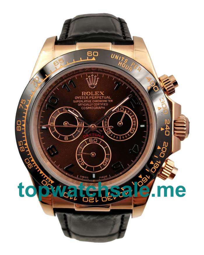 UK Rolex Daytona 116515 Replica Watches With Chocolate Dials For Men + Topreplicawatches.me