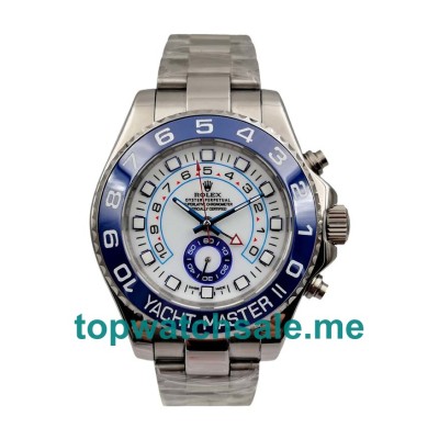 UK Rolex Yacht-Master II 116680 Replica Watches With White Dials For Men + Topreplicawatches.me