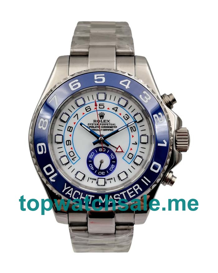 UK Rolex Yacht-Master II 116680 Replica Watches With White Dials For Men + Topreplicawatches.me