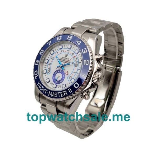 UK Rolex Yacht-Master II 116680 Replica Watches With White Dials For Men + Topreplicawatches.me