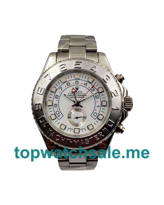 UK Rolex Yacht-Master II 116689 Replica Watches With White Dials For Men + Topreplicawatches.me