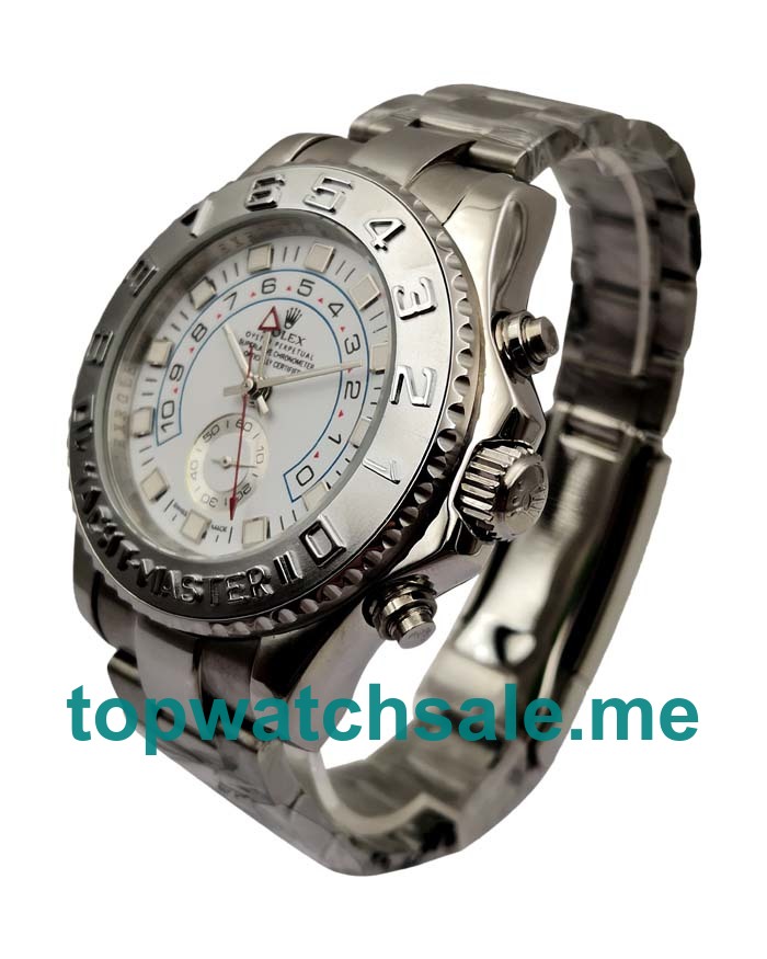 UK Rolex Yacht-Master II 116689 Replica Watches With White Dials For Men + Topreplicawatches.me