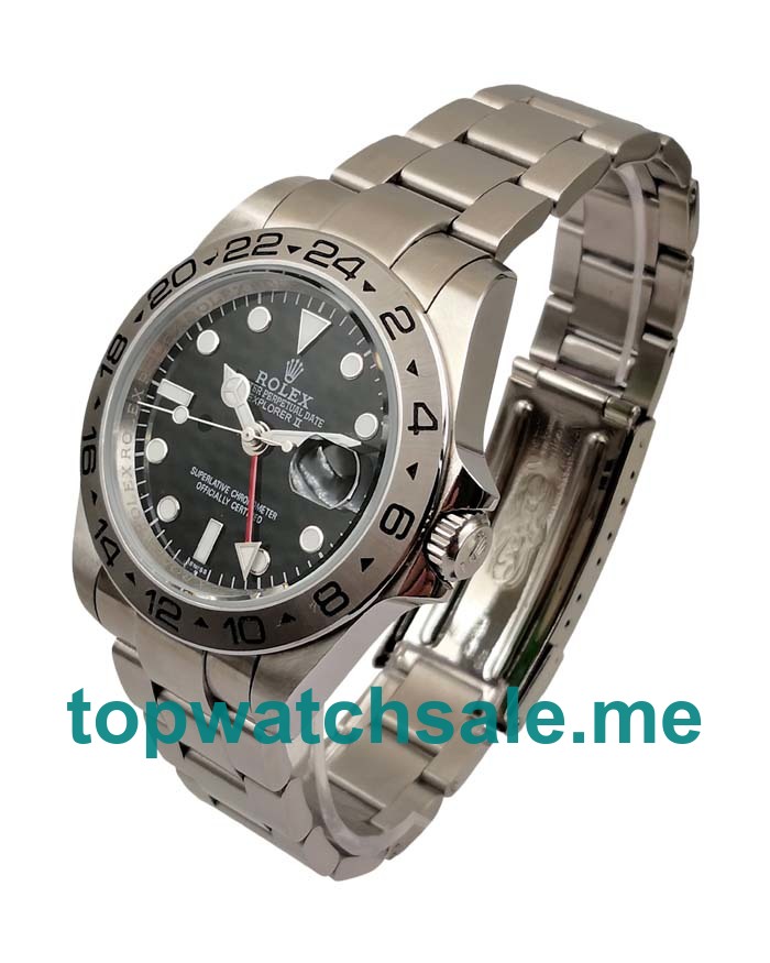 UK Rolex Explorer II 16570 Replica Watches With Black Dials For Men + Topreplicawatches.me