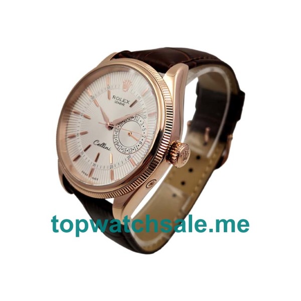 UK Rolex Cellini 50515 Replica Watches With White Dials For Men + Topreplicawatches.me