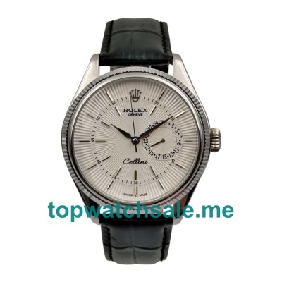 UK Rolex Cellini 50519 Replica Watches With White Dials For Men + Topreplicawatches.me