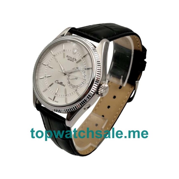 UK Rolex Cellini 50519 Replica Watches With White Dials For Men + Topreplicawatches.me