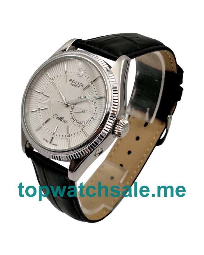 UK Rolex Cellini 50519 Replica Watches With White Dials For Men + Topreplicawatches.me