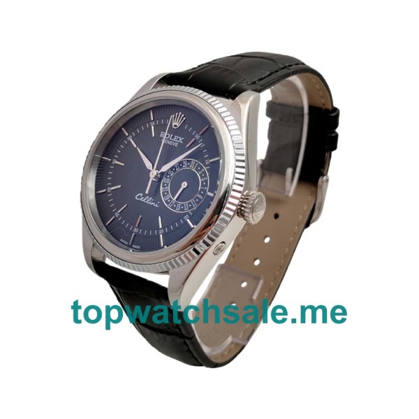 UK Rolex Cellini 50519 Replica Watches With Black Dials For Men + Topreplicawatches.me