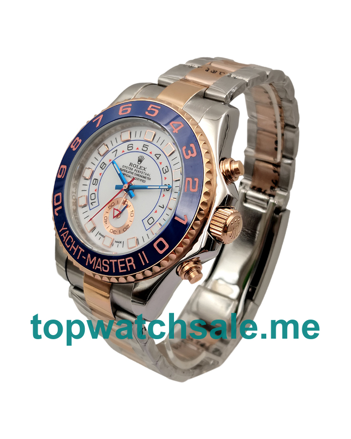 UK Rolex Yacht-Master II 116681 Replica Watches With White Dials For Men + Topreplicawatches.me