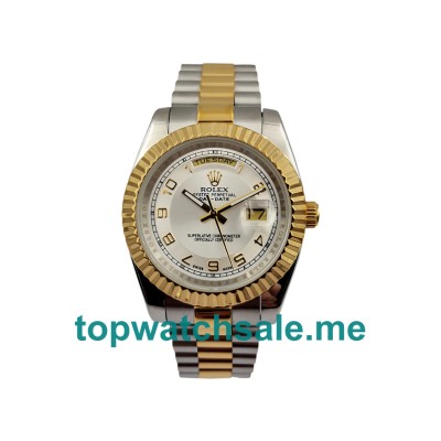 UK Rolex Day-Date II 218238 Replica Watches With White Dials For Men + Topreplicawatches.me