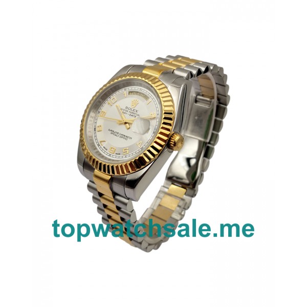 UK Rolex Day-Date II 218238 Replica Watches With White Dials For Men + Topreplicawatches.me