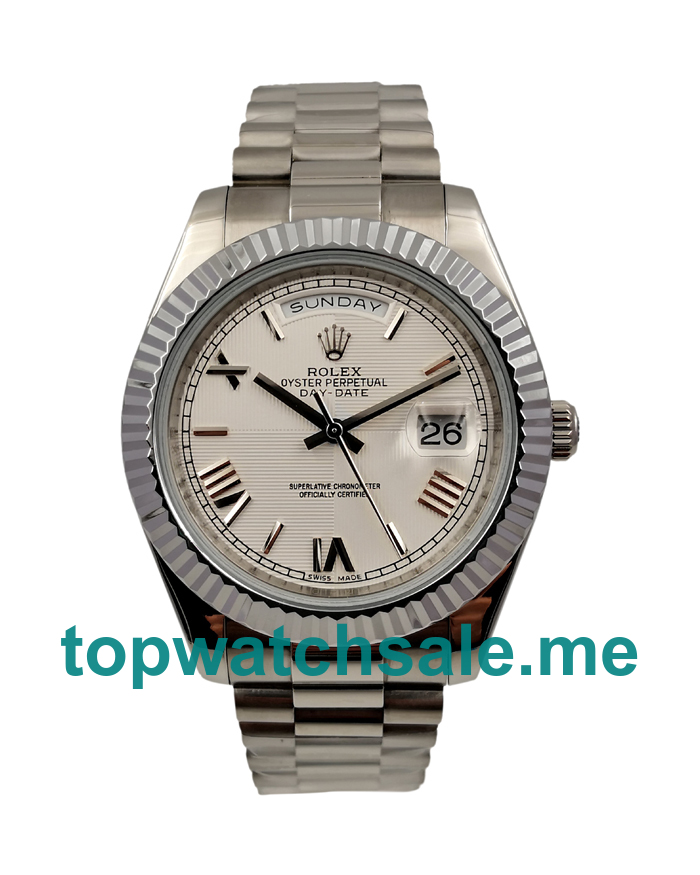 UK Rolex Day-Date II 228239 Replica Watches With White Dials For Men + Topreplicawatches.me