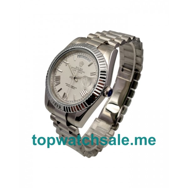 UK Rolex Day-Date II 228239 Replica Watches With White Dials For Men + Topreplicawatches.me