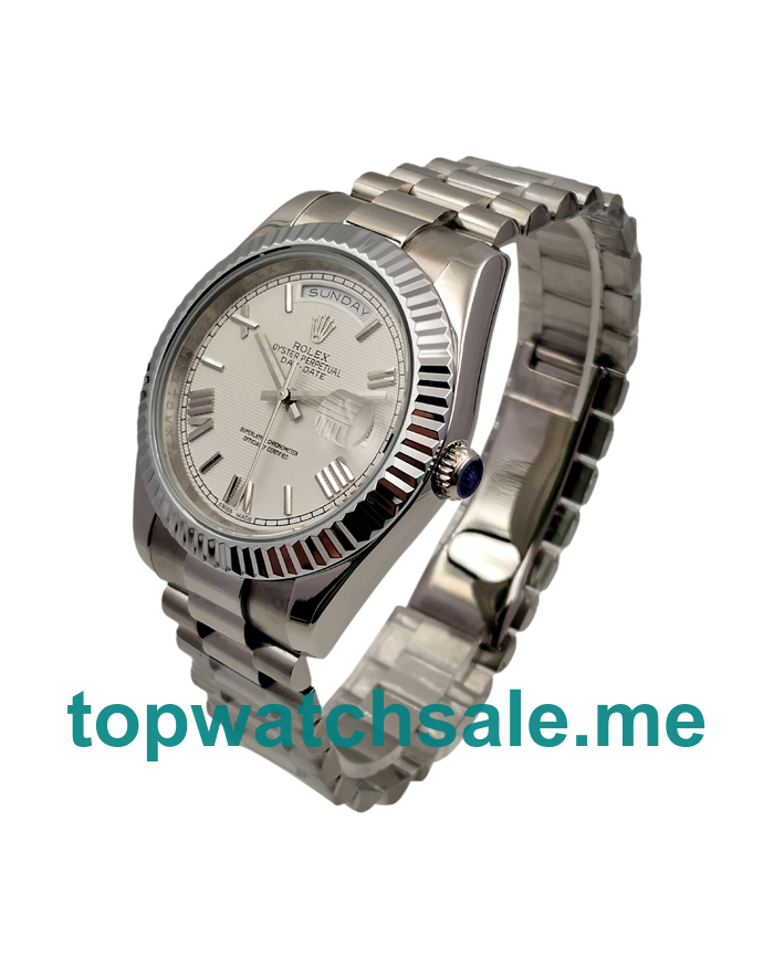 UK Rolex Day-Date II 228239 Replica Watches With White Dials For Men + Topreplicawatches.me