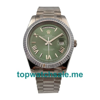 UK Rolex Day-Date II 228239 Replica Watches With Green Dials For Men + Topreplicawatches.me