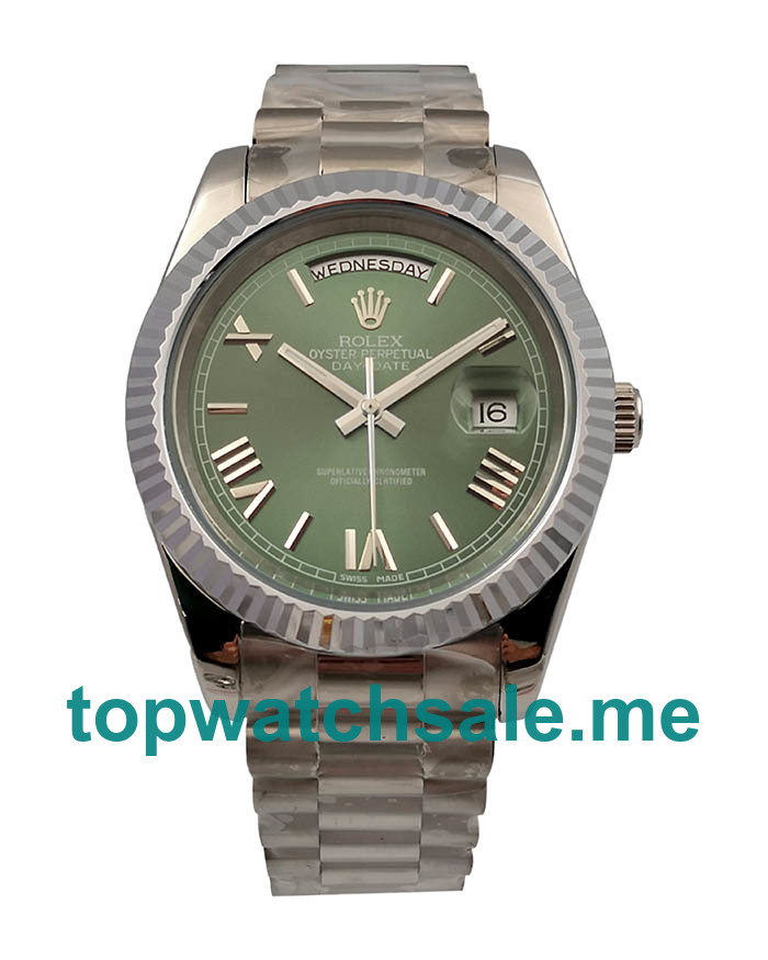 UK Rolex Day-Date II 228239 Replica Watches With Green Dials For Men + Topreplicawatches.me