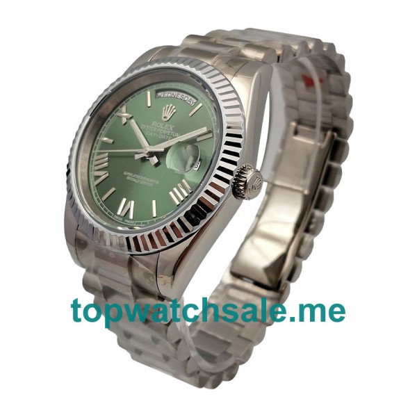 UK Rolex Day-Date II 228239 Replica Watches With Green Dials For Men + Topreplicawatches.me