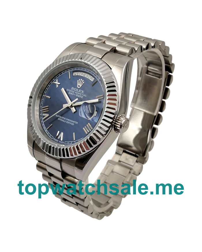 UK Rolex Day-Date 228239 Replica Watches With Blue Dials For Men + Topreplicawatches.me