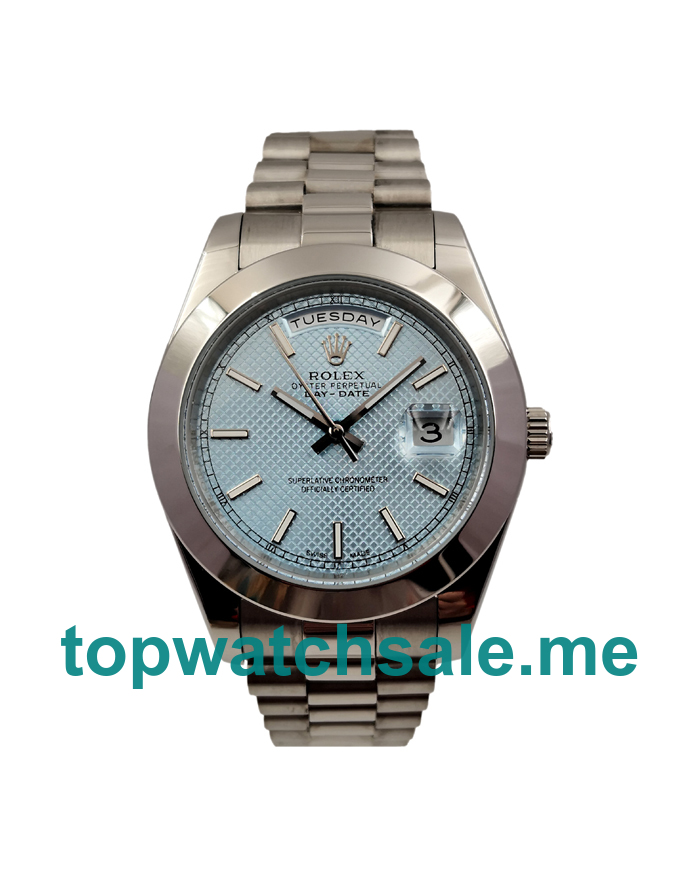 UK Rolex Day-Date 228206 Replica Watches With Light Blue Dials For Men + Topreplicawatches.me