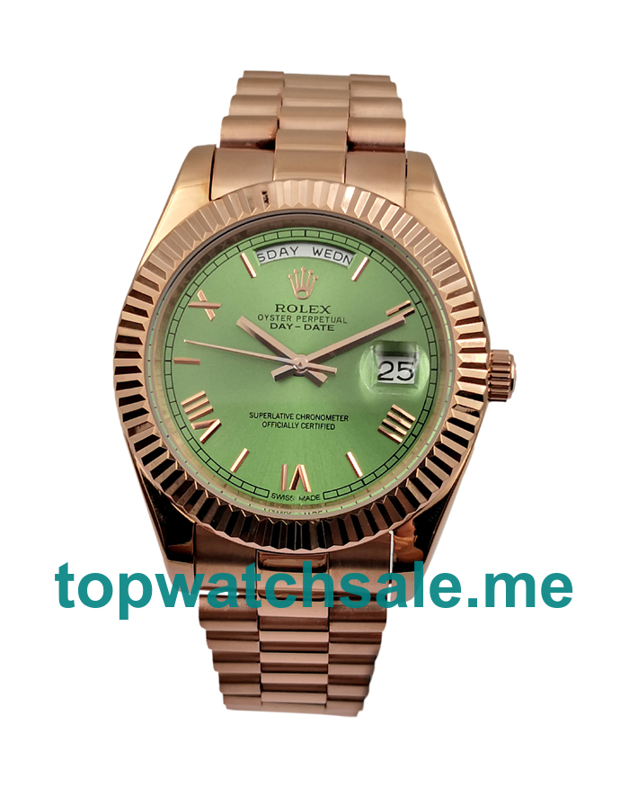 UK Rolex Day-Date 228235 Replica Watches With Green Dials For Men + Topreplicawatches.me