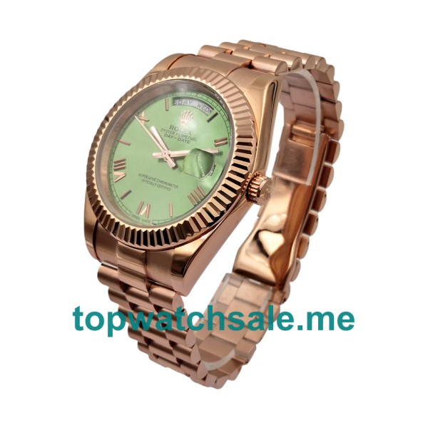 UK Rolex Day-Date 228235 Replica Watches With Green Dials For Men + Topreplicawatches.me
