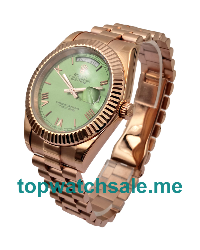 UK Rolex Day-Date 228235 Replica Watches With Green Dials For Men + Topreplicawatches.me