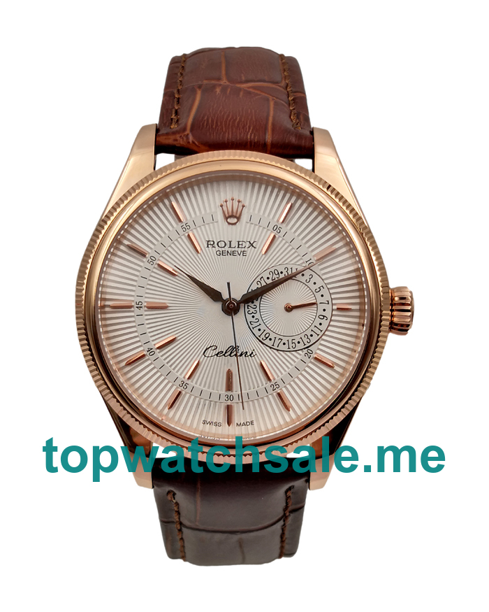 UK Rolex Cellini 50515 Replica Watches With Silver Dials For Men + Topreplicawatches.me
