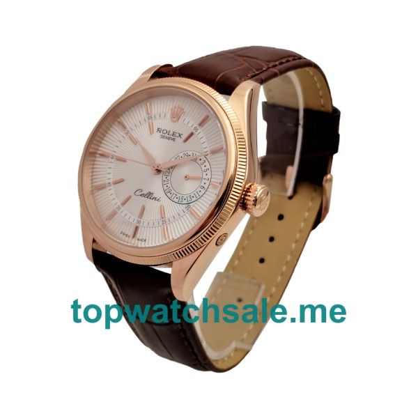 UK Rolex Cellini 50515 Replica Watches With Silver Dials For Men + Topreplicawatches.me