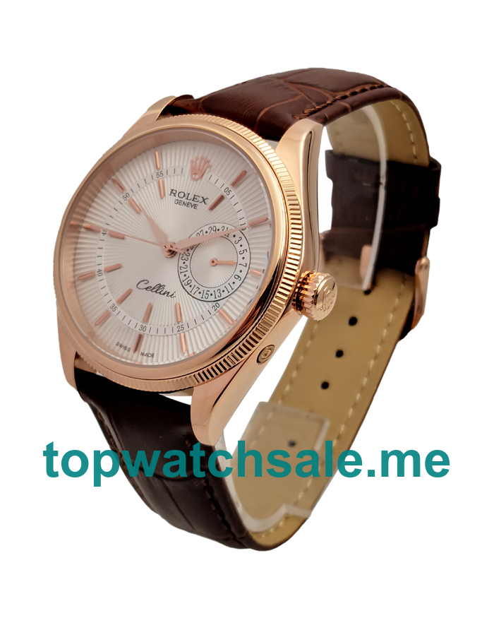 UK Rolex Cellini 50515 Replica Watches With Silver Dials For Men + Topreplicawatches.me