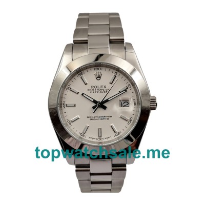 UK Rolex Datejust 126300 Replica Watches With White Dials For Men + Topreplicawatches.me