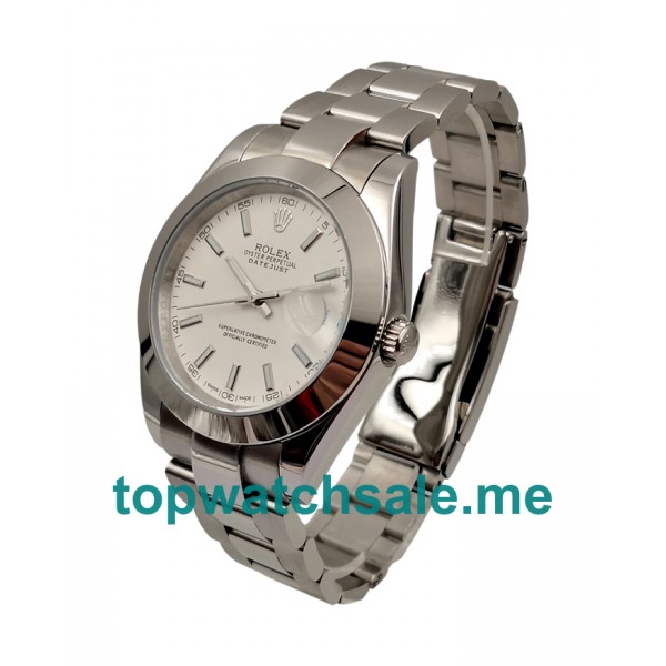 UK Rolex Datejust 126300 Replica Watches With White Dials For Men + Topreplicawatches.me