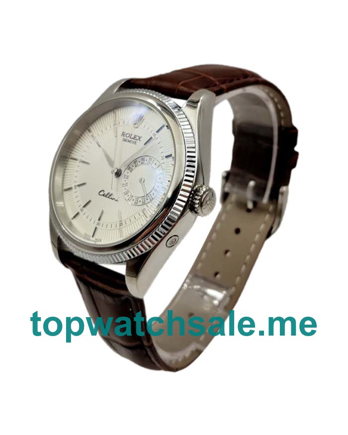UK Rolex Cellini 50519 Replica Watches With Silver Dials For Men + Topreplicawatches.me