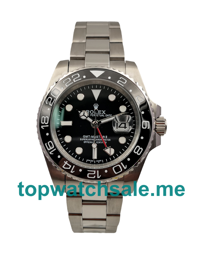 UK Rolex GMT-Master II 116710 Replica Watches With Black Dials For Men + Topreplicawatches.me
