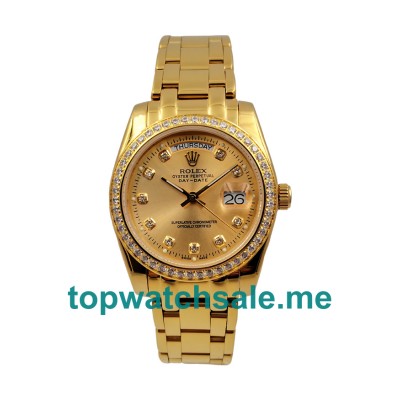 UK Rolex Day-Date 18038 Replica Watches With Champagne Dials For Men + Topreplicawatches.me