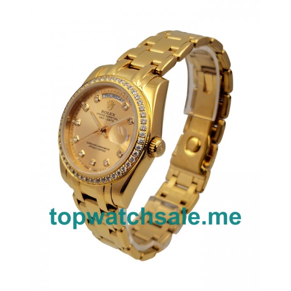 UK Rolex Day-Date 18038 Replica Watches With Champagne Dials For Men + Topreplicawatches.me