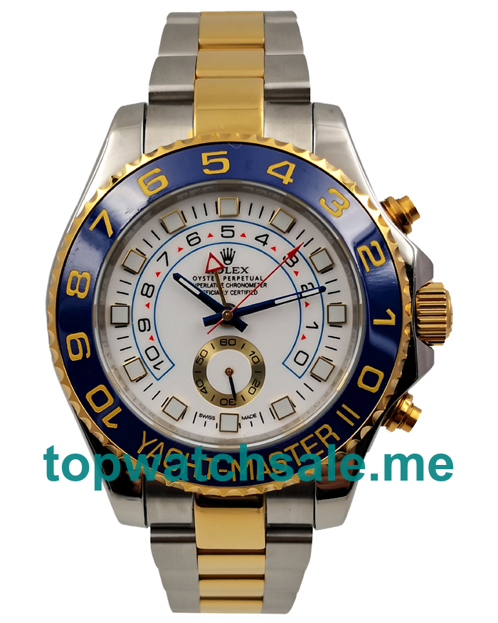 UK Rolex Yacht-Master II 116681 Replica Watches With White Dials For Men + Topreplicawatches.me