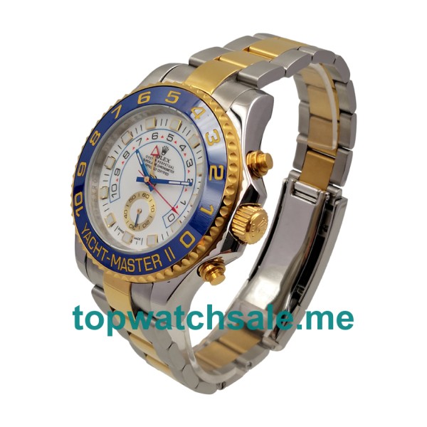 UK Rolex Yacht-Master II 116681 Replica Watches With White Dials For Men + Topreplicawatches.me